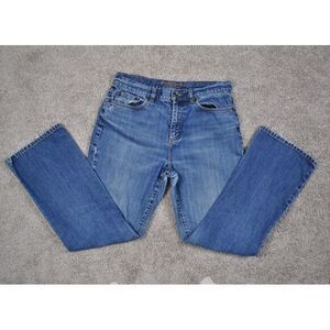 RLL Ralph Lauren Jeans Womens Size 8 Boot Cut Blue Denim Five Pocket Zip Up Pant